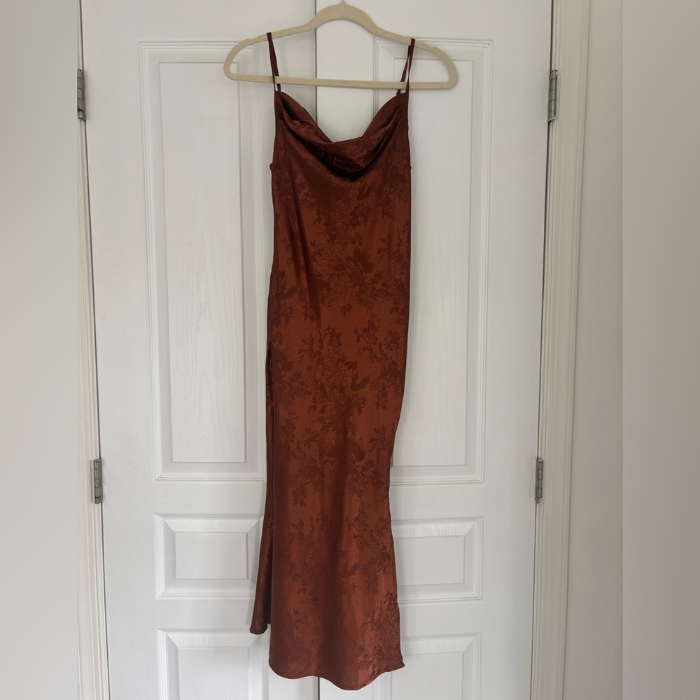 Cider Rust Floral Slip Dress